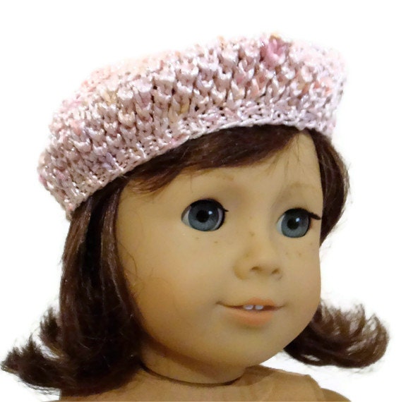 Pink Glitter Hat Beret American Girl Doll