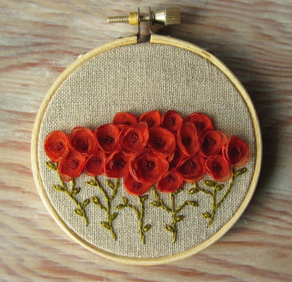 Burnt Orange Embroidered Wall Hanging