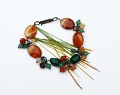 Circle Bracelet with the carnelian and jade beads