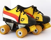 Vintage Retro Roller Skates // Candy Corn Colored // Size 5