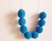 Balls Of Joy - Crocheted Blue Necklace - Made to Order