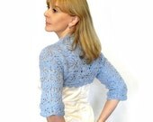 Blue Lace Shrug Jasmine Wedding Bolero Merino Wool XS S M L