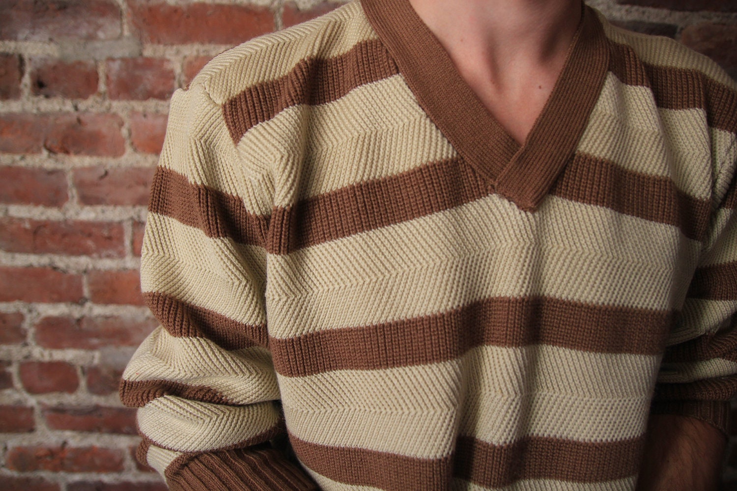 SMOOTH TALK - Amazing Vintage 1970s Levis Striped Sweater Medium
