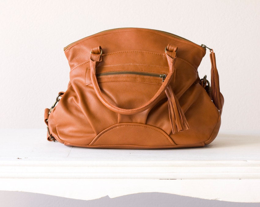 Brown Leather handbag , leather shoulder bag , leather messenger bag , leather purse in Brandy - Arethusa bag