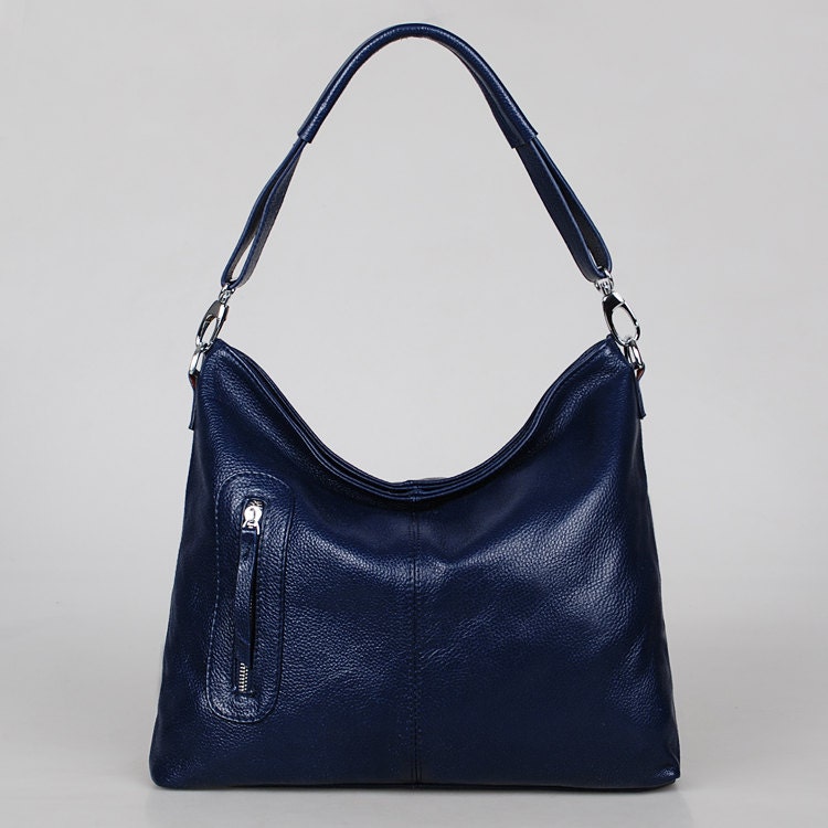 Leather handbag Max medium navy---Adeleshop Leather bag hobo Messenger Diaper bag Shoulder bag Tote Handbag Hip bag Women