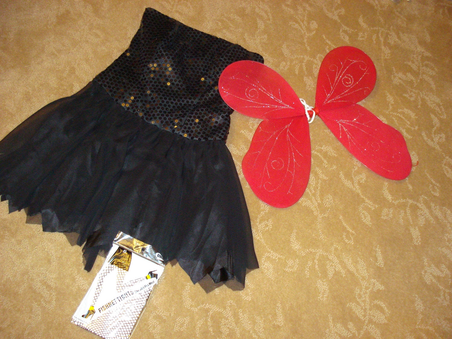 Goth steampunk fairy princess black red dress evil devil womens sz 4 Halloween Costume