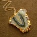 Beautiful Amethyst Half Stalactite Slice and Gold Fill Pendant Necklace