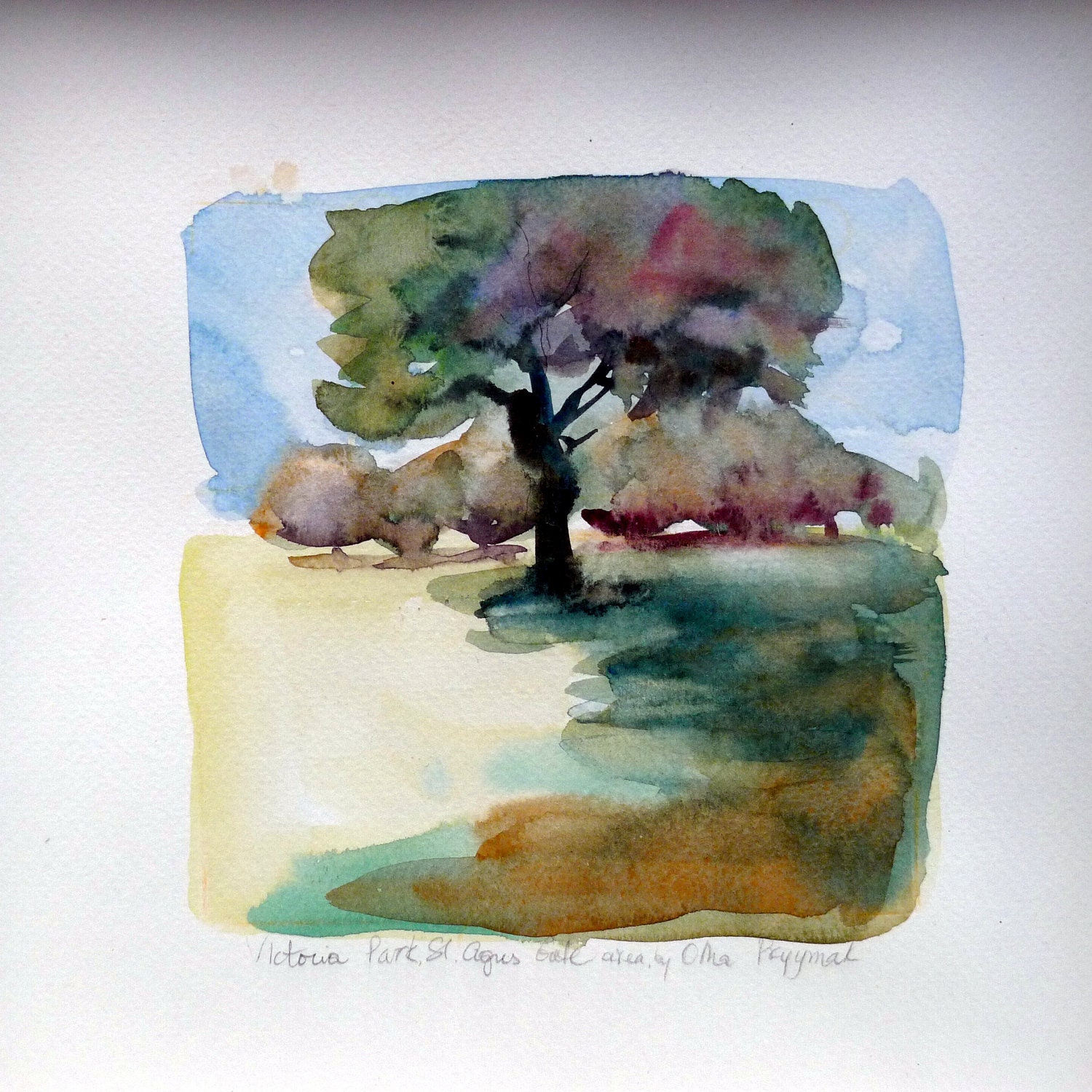 Victoria Park, St. Agnes gate, 2012, 17x17 cm, original watercolour painting