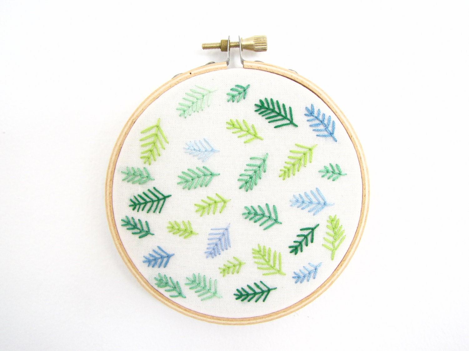 Embroidery Hoop Art - Soft Pines