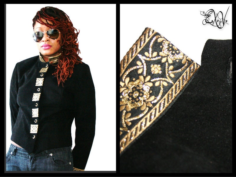 Black Baroque Blazer Size Small/Black Blazer/ Romanian Blazer