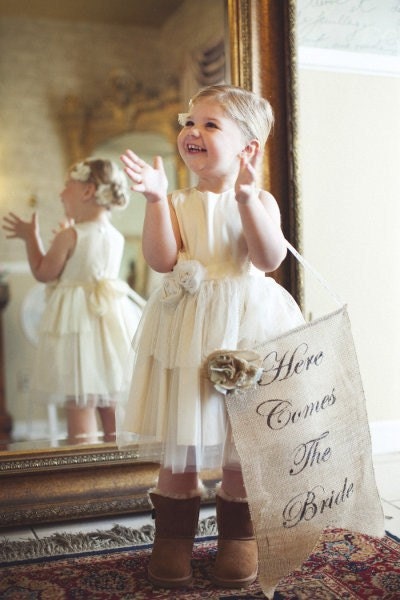 Here comes the bride banner as seen in Style Me Pretty