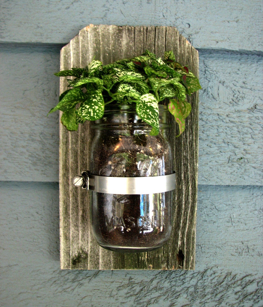 Mason Jar Wall Planter / Organizer Decor