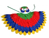 Children Parrot Costume Kids Bird Dress up Wings and Mask for Halloween, Carnival, Girls and Boys, Toddlers