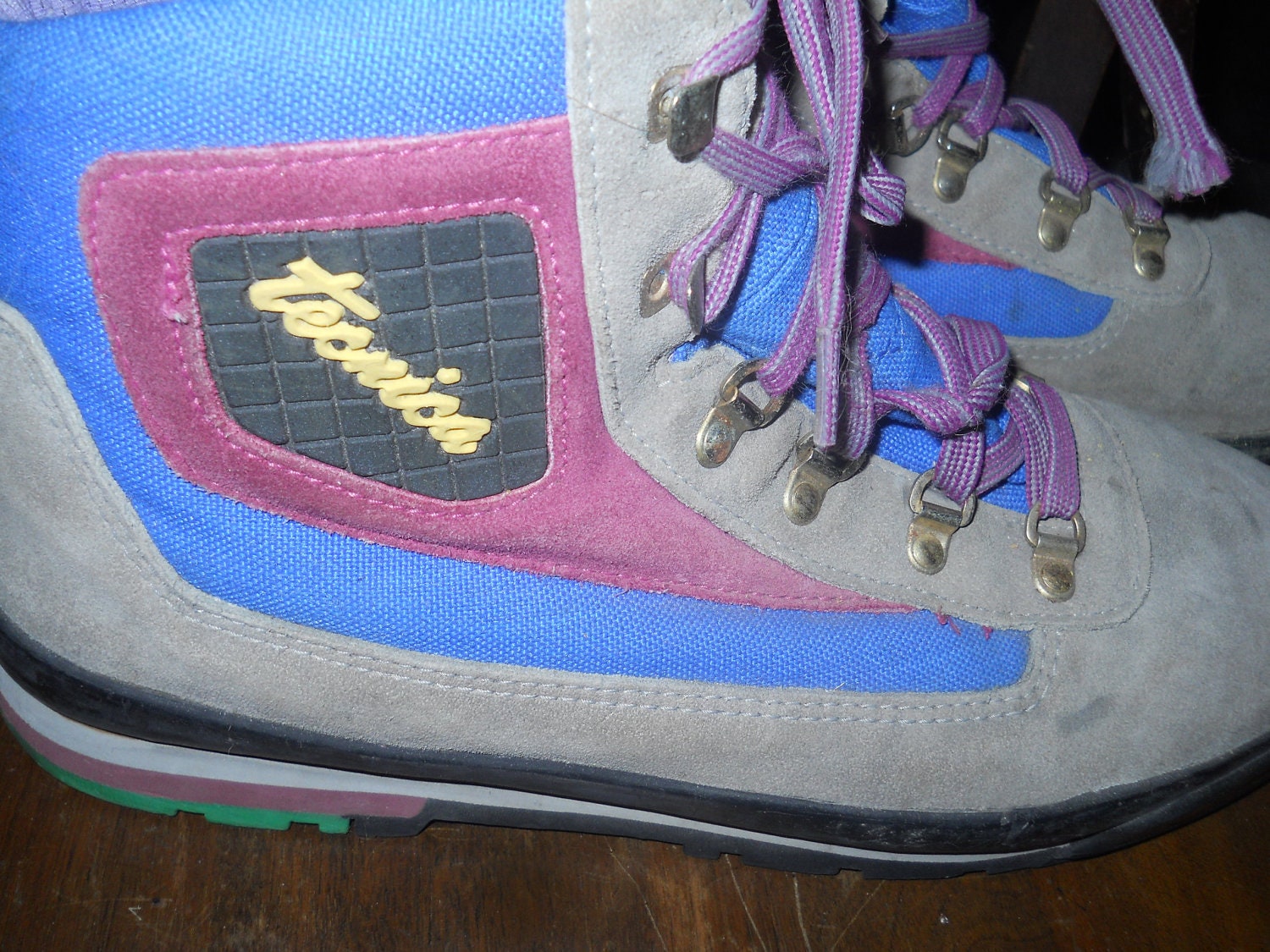 vintage rare 1980s colorful TECHNICA TREKKING boots mens 9.5