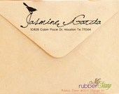 Bird Rubber Stamp. Personalized Return Address Stamp, Save The Date, Your Shop Name, Thank You Stamp, RSVP (1024)