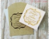 Personalized Engraved Wood Stamp. Pick 1 rubber stamp design from our shop. Perfect for Wedding, Housewarming, Christmas, Birthday Gifts