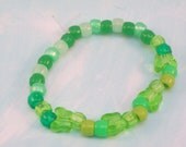 Green Butterfly Beaded Stretch Bracelet ExtraSmall