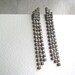 Stunning art deco rhinestone drop earrings, cascading waterfall, post back