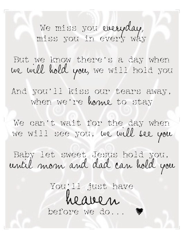 You'll Just Have Heaven Before We Do - miscarriage remembrance printable art