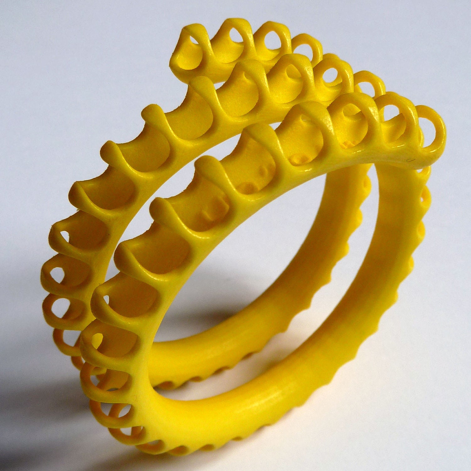 Fossil Coil Bracelet - 3d printed rainbow bangle skeletal