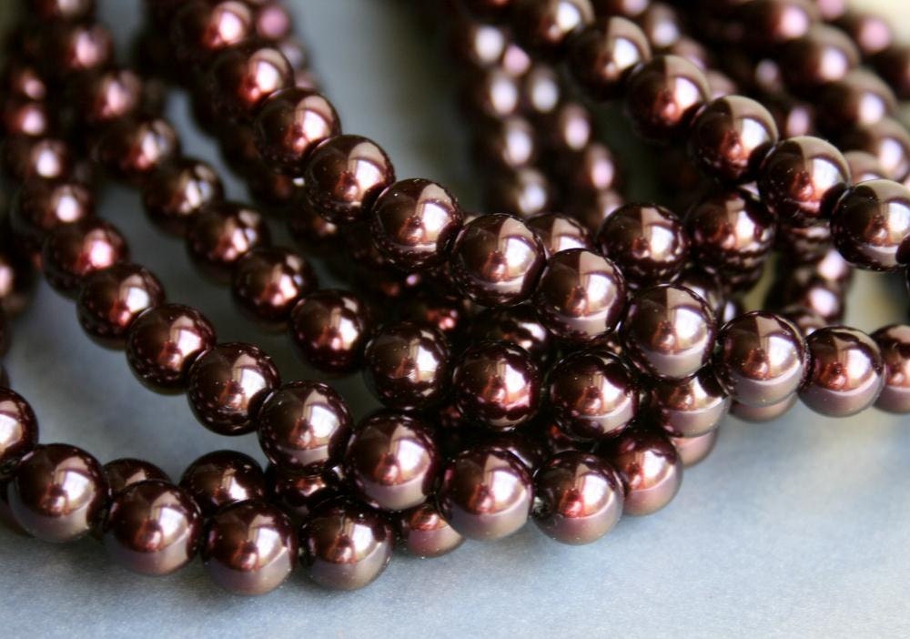 8mm Purple Glass Pearls
