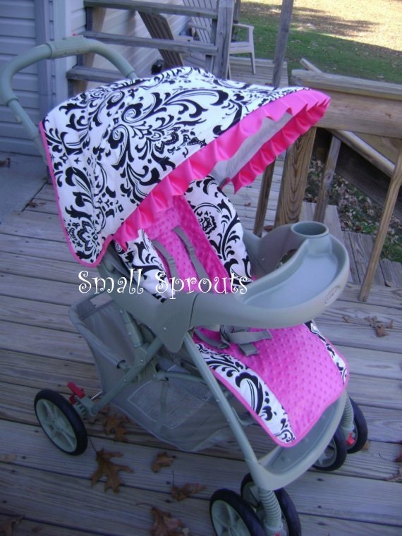 Custom Boutique Stroller Seat Cover and Canopy, Choose Your Fabric