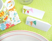 50 Vintage Fabric Flag Embellished Placecards Escort Cards / Bright Colorful Vintage Circus Beach Wedding Decor Il_170x135