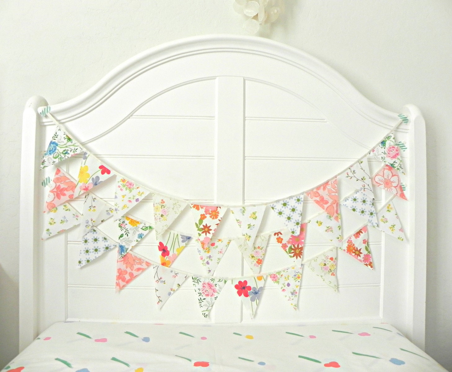 Vintage Flora Fauna Garden Wedding Vintage Circus Fabric Bunting, Garland, Banner, Pennant Decoration 9 Feet Il_170x135