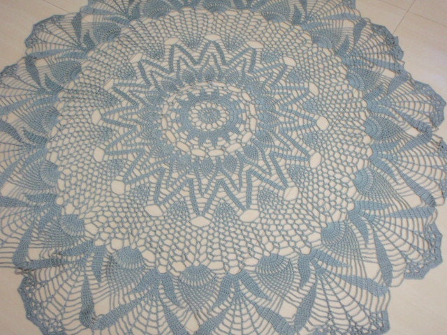 Crochet Doily Mini Tablecloth in Grey