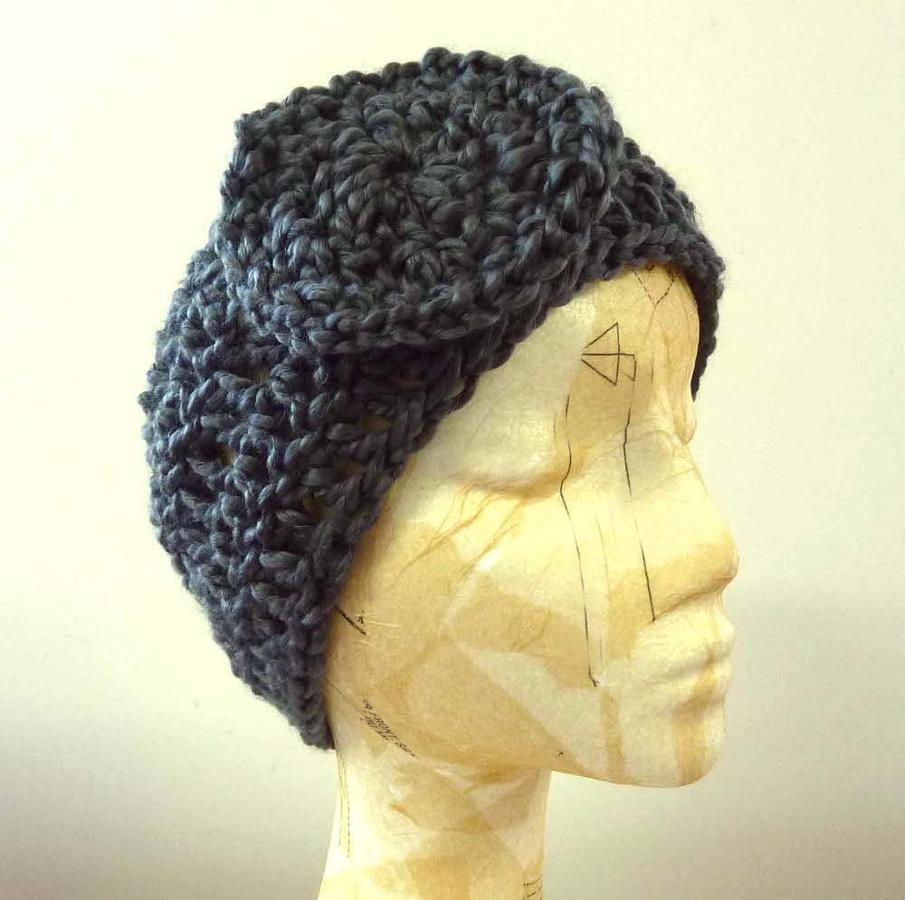 Crochet Earwarmer Gray Winter Headwarmer Rachel