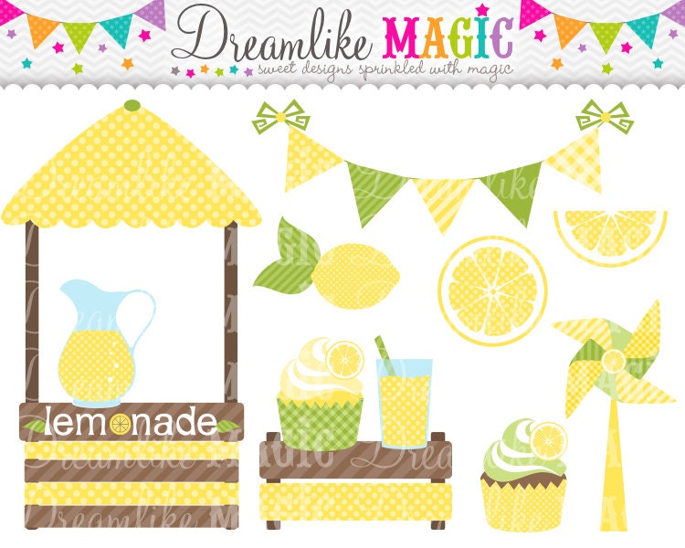 Sweet Lemonade- Clipart for Personal or Commercial Use Il_570xn