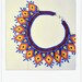 XOCHIL FUEGO Mexican Huichol Hand-Beaded Tribal Collar Necklace with Silver Clasp