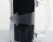 Arrow -  Etched Glass Beer Mug