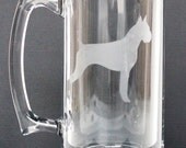 Mastiff Dog -  Etched Glass Beer Mug
