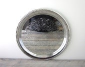 Vintage Round Silver Plate Tray Wm Rogers