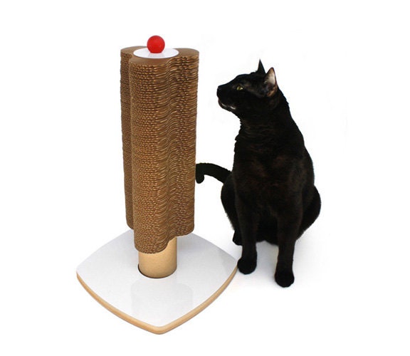 Trio Red Scratch Tower - Modern Cardboard Cat Scratching Tower