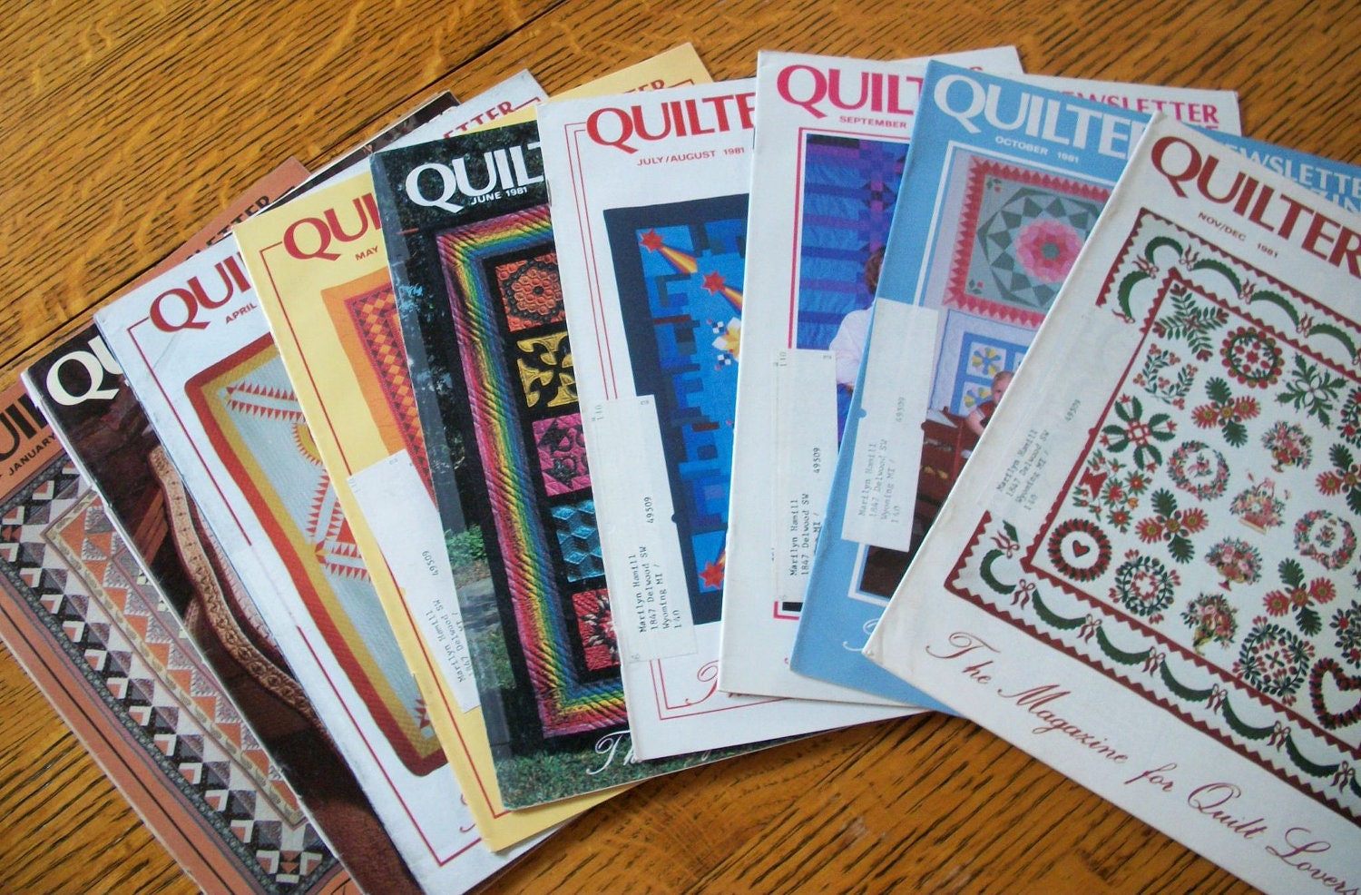 Quilter's Newsletter Magazine Back Issues 1981