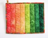 Ombre Potholder  Autumn Harvest Extra Large in Colorwash of Hand Dyed Shades of Orange Rust and Greens