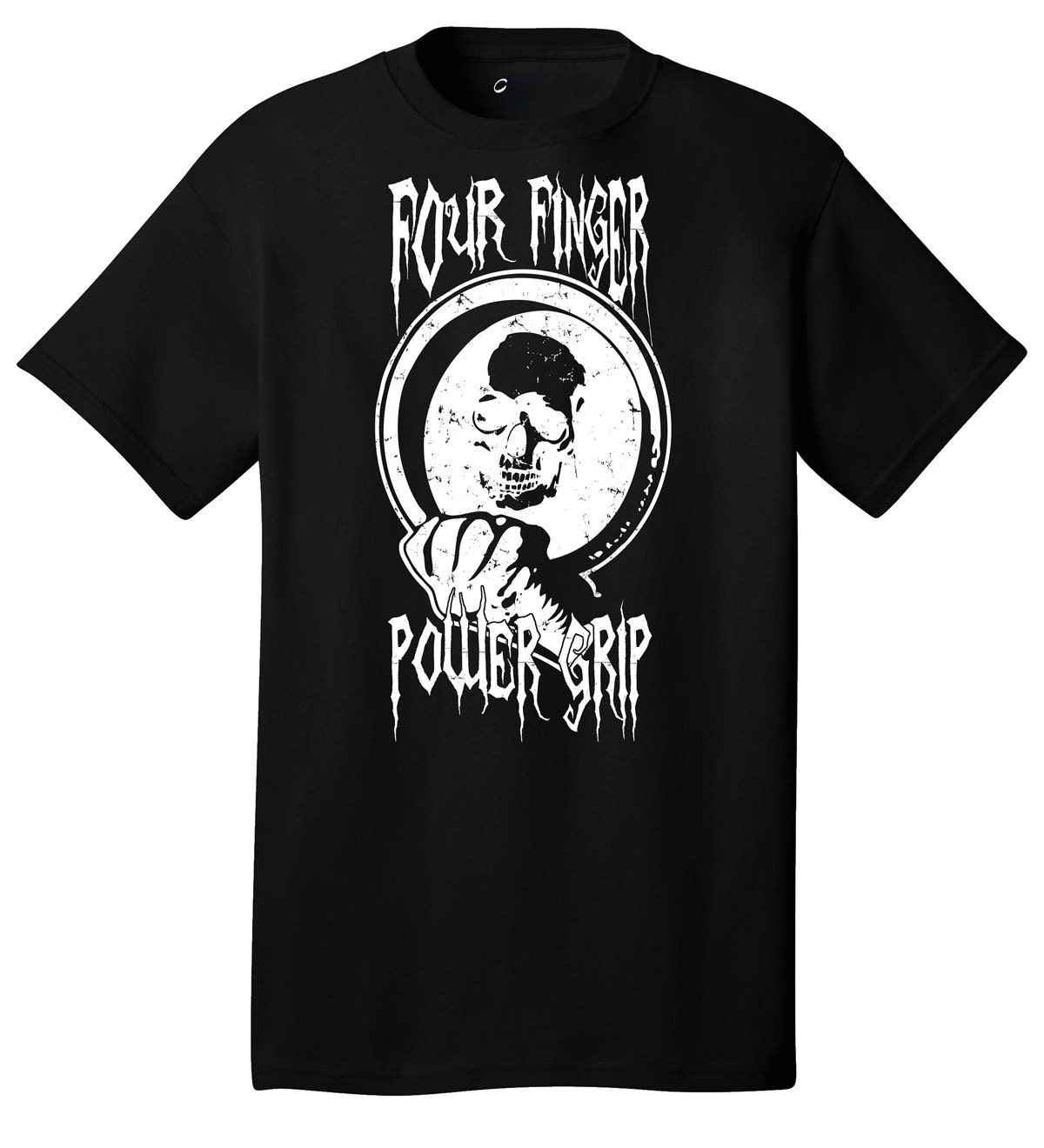 Four Finger Power Grip Disc Golf T Shirt-- Sizes S-XL