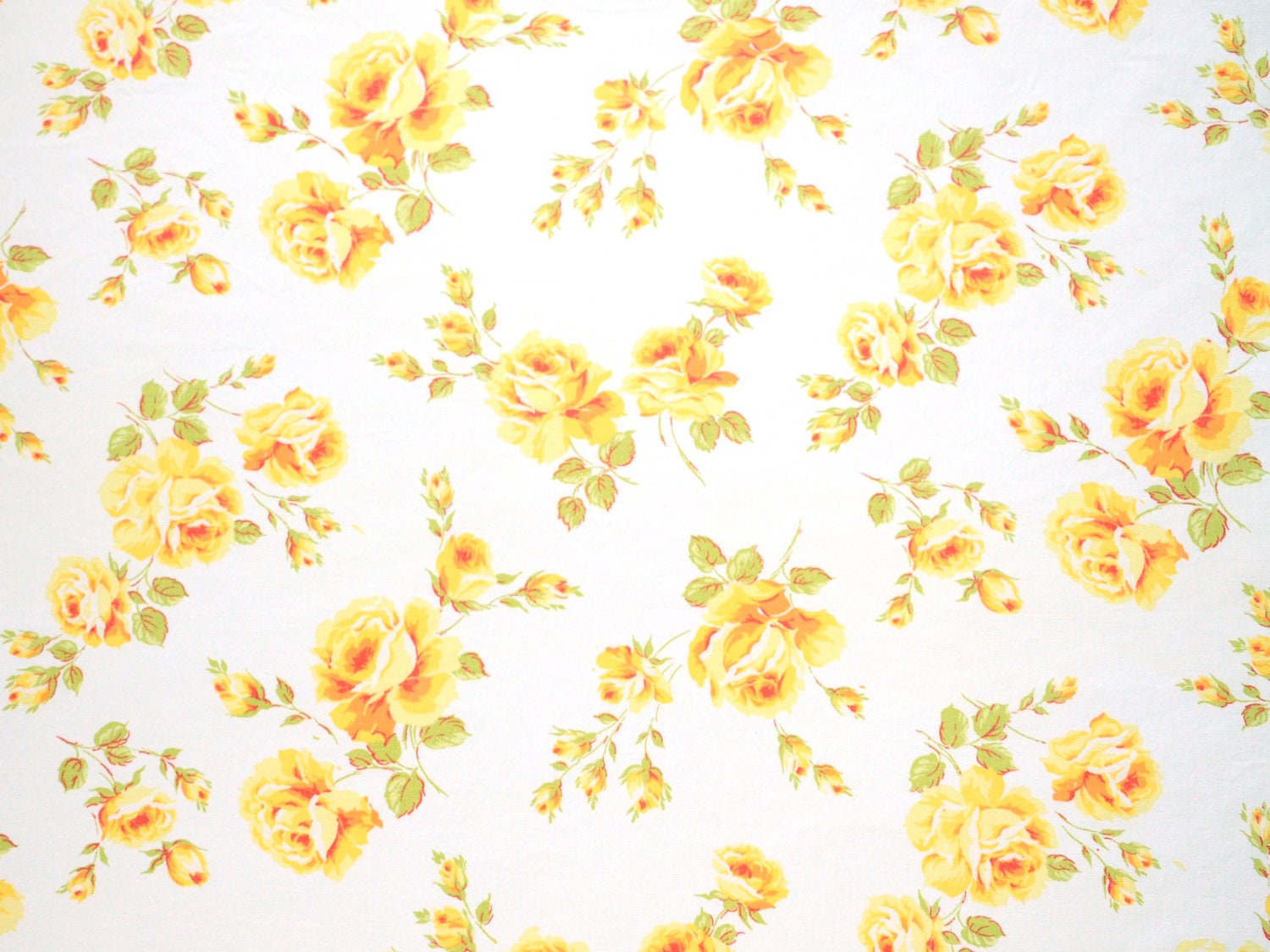 Yellow Roses Vintage Sheet - Fat Quarter (FY012)