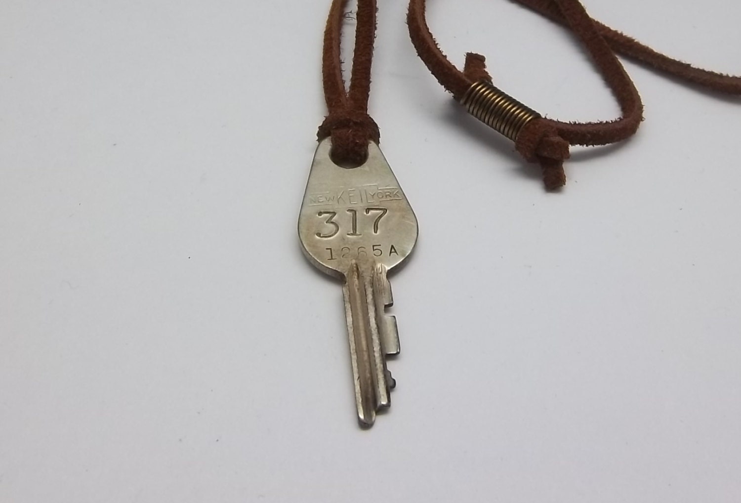 Vintage Flat Key Necklace, Skeleton Key, Steampunk Industrial Handmade