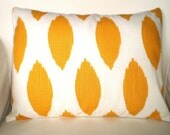 Pillow Decorative Pillows Throw Pillow Cushion Cover Lumbar Yellow White Chipper BOTH SIDES - One 12 x 16