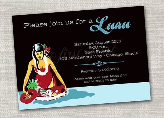 Luau Printable Card - Party After Rehearsal Dinner Couple Shower Il_570xn