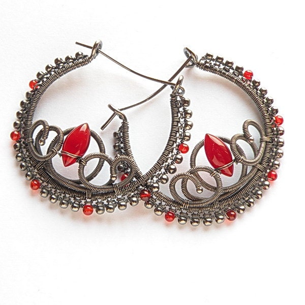 Tutorial - wire-wrapped earrings step by step PDF file