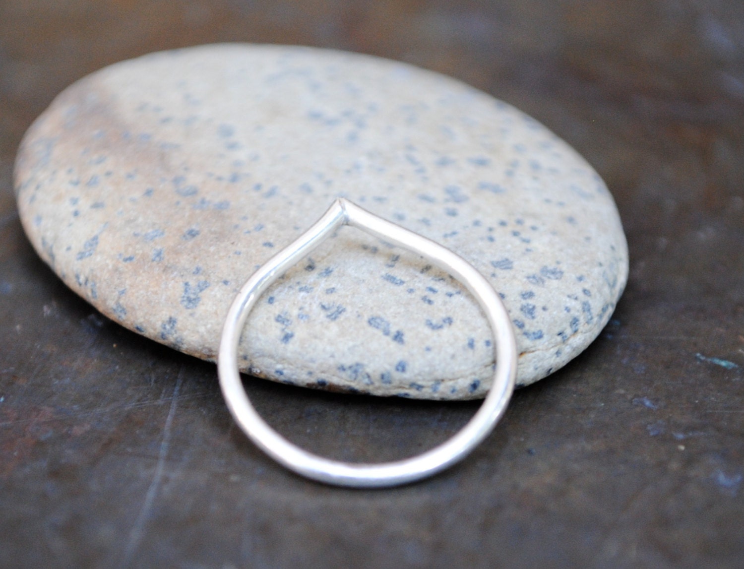 Thin silver ring, Recycled silver, Stacking Rings, Droplet
