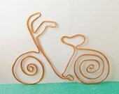 Bicycle copper bookmark from salvaged copper