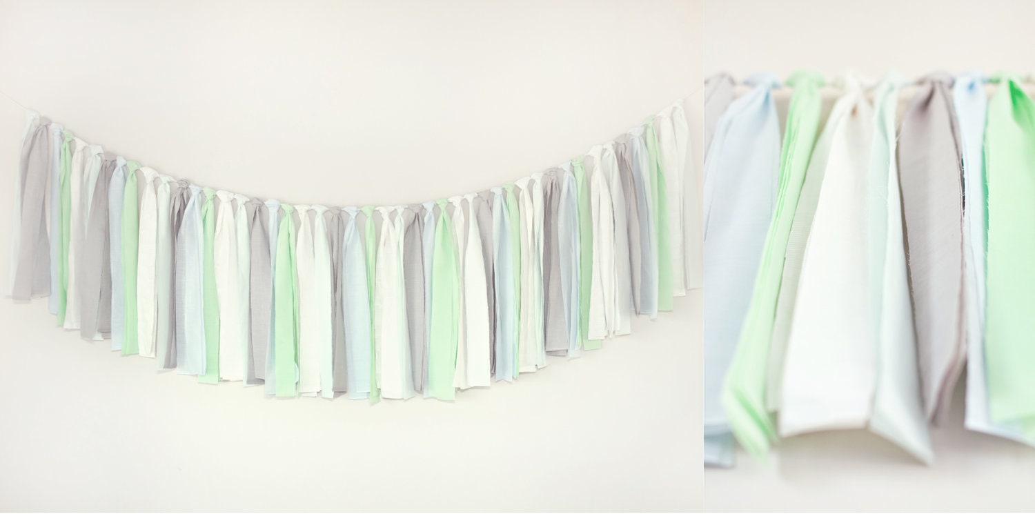 6.5ft Fabric Party Garland: Seafoam