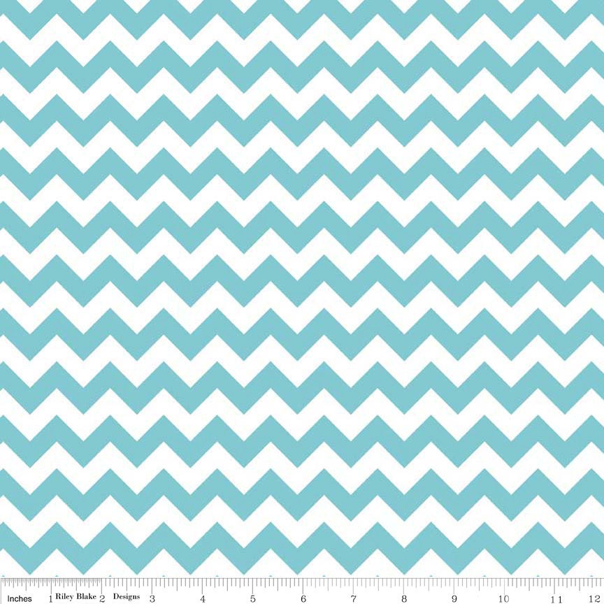 1 yd Aqua Small Chevron by Riley Blake