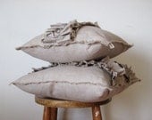 Linen Throw Pillow Ruffle Natural Home Decor Couch Cushions