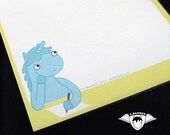 Magical Blue Unicorn Note Pad - memo notepad yellow and blue kawaii stationery ecofriendly gift